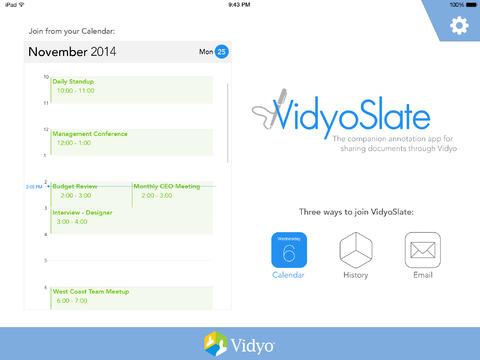 Vidyo-Slate-kalender