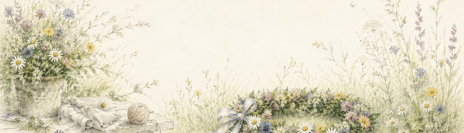 Midsommarbukett med ängsblommor Midsommarbukett med ängsblommor